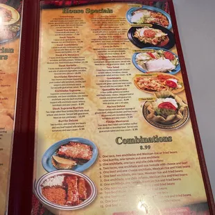a menu for a mexican restaurant