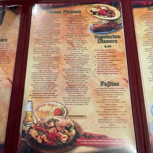 a menu for a mexican restaurant