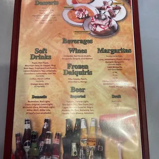 a menu for a mexican restaurant
