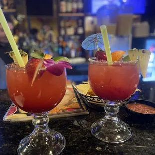 Friendly staff, excellent service and top notch Margaritas! (his and hers).