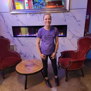 Fireplace near bar. Very cozy.