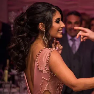 Side view of the updo