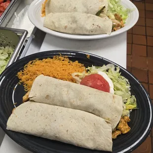 Burritos fajinta de pollo