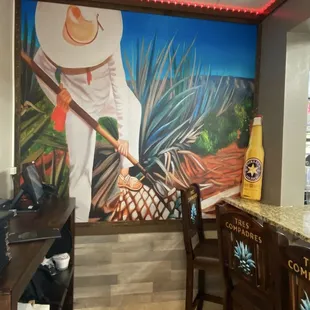 Artwork by the bar