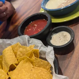 Plenty of hot chips and great bean dip.