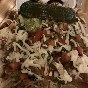Carnitas nachos - big portion and so delicious!