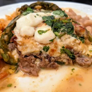 Beef &amp; Cheese Chile Relleno