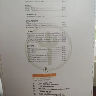 menu