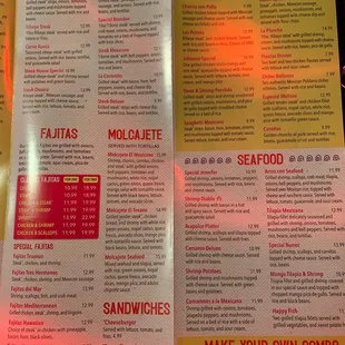 Menu, inside pages 3-4