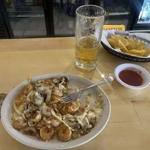 This is the shrimp rice plate. Forgot the name but damn.. this is definitely worth the stop. Very good.