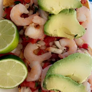 Shrimp tostada