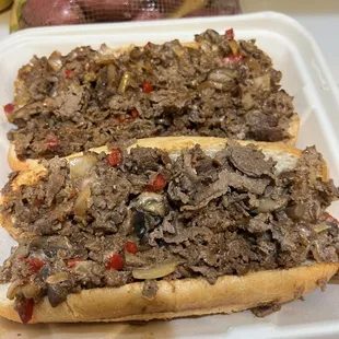 Really good cheesesteaks. Best in Greenwood. Haven&apos;t found any better. Pepper with mush.