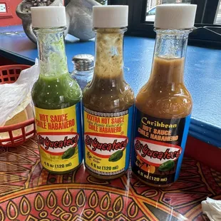 Great selection of hot sauces