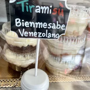 a display of desserts