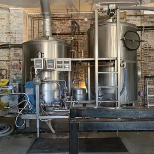 the inside of a brewery