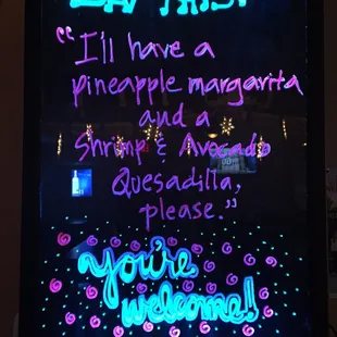 Ask for a Pineapple Margarita &amp; a Shrimp &amp; Avocado Quesadilla