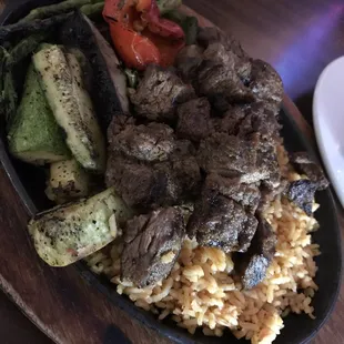 Steak fajitas sizzling and tasty!