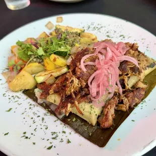 Oaxacan Black Bean Tamal Tacos