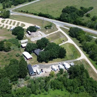 5.) Aerial view of from the backside of Tres Palacios RV Park.