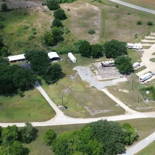 6.) Aerial side view of Tres Palacios RV Park.