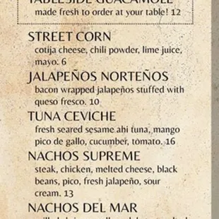 Tuna Ceviche described