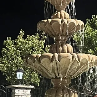 Water fountain at outside seating very relaxing