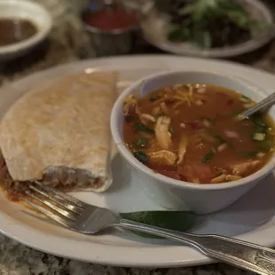 Quesabirria and Tortilla Soup Combo