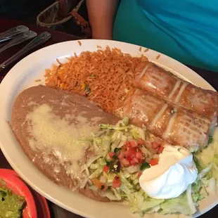 This was my moms chimichangas, which was the only plate that was genuinely liked at our table.