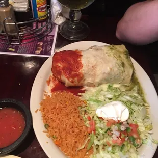 This was my dad dish, which he described as a random mix of meats and toppings in a burrito.