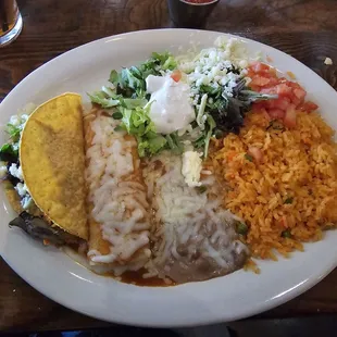 Cheese Enchilada and Taco Tinga