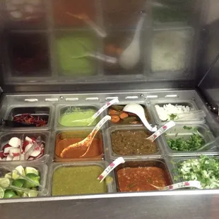 Salsa bar.