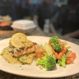 a plate of food on a counter