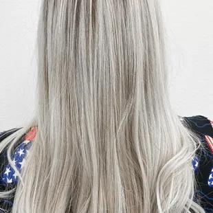 Icy blonde highlights