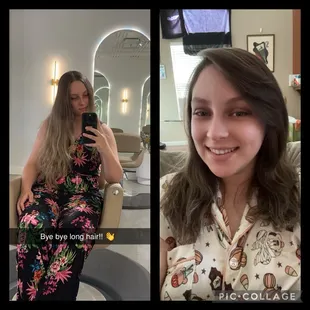Before the cut, and after the cut! I LOVE it!  thank you Jessica!