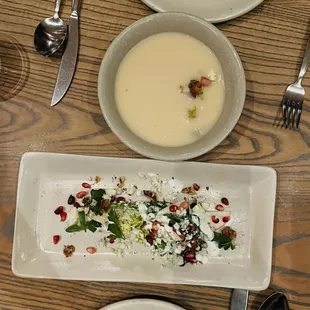 Chowder and Waldorf salad