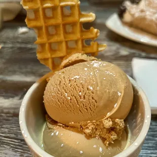 Salted caramel gelato