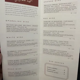 menu