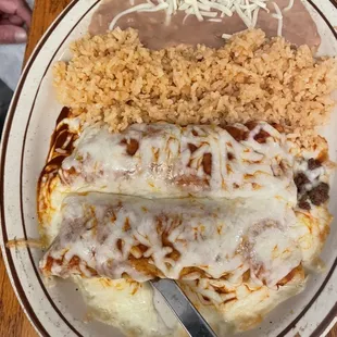 Corn  Enchiladas with Rice &amp; Beans