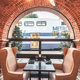 Watch trains pass by in an intimate setting!  Perfect Date Night spot.