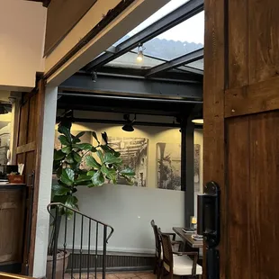 The huge barn door that can be closed to make this room private