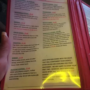 menu