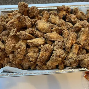 chicken wings and fried chicken, food