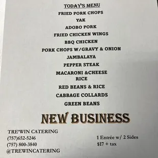 menu