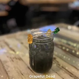 Grapeful Dead (Grape Kool-Aid Vodka, Club Soda, Lime) $10