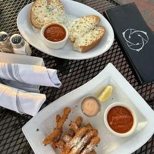 Calamari and Garlic Cheese Bread
