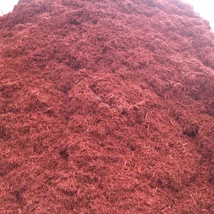 Dyed red hardwood mulch