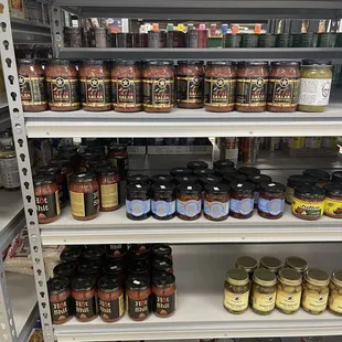 shelves of food and condiments