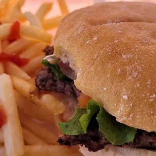 Burger and fries