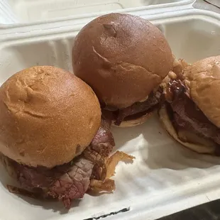 Tri-tip sliders ordered...delicious, spicy BBQ sauce added....