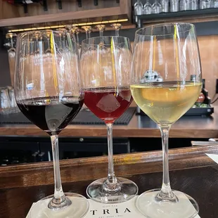 three glasses of wine